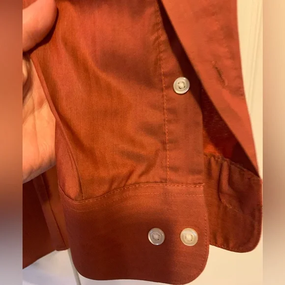 Van Heusen Mens Regular Fit Dress Shirt, 17 1/2, 34/35, Rust , Like New - Picture 11 of 14